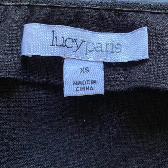 Lucy Paris Off Shoulder Sophisticated Fall Casual Chic Floral Hem Black Dress - Picture 5 of 6